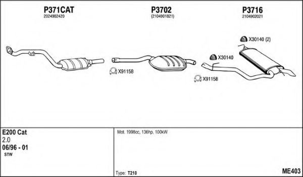 FENNO ME403 Exhaust System